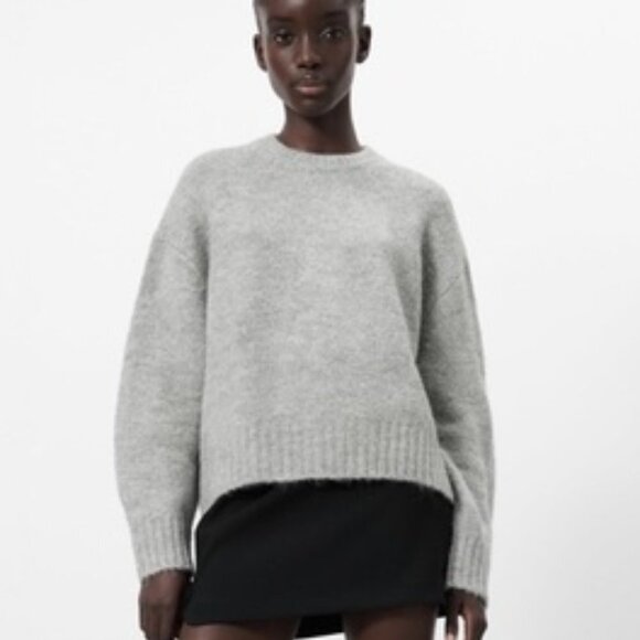 Zara Grey Soft Knit Crew Neck Sweater  Grey Sz Medium - Picture 3 of 9